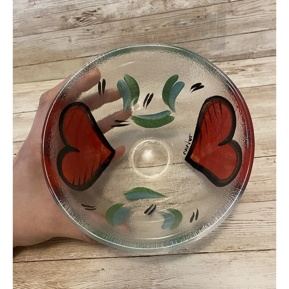 Kosta Boda Ulrics Hydman Vallien Heart Bowl 6 in x 4 in Anniversary Gift - Picture 7 of 10